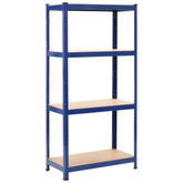 Storage Shelves Set of 2 Blue 31.5x15.7x63 Steel and MDF Construction